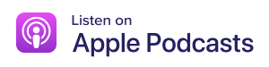 Apple Podcasts Logo - Dark blue sans-serif type with podcast icon to left