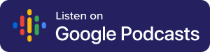 Google Podcasts Logo - White sans-serif type with soundbars icon to left