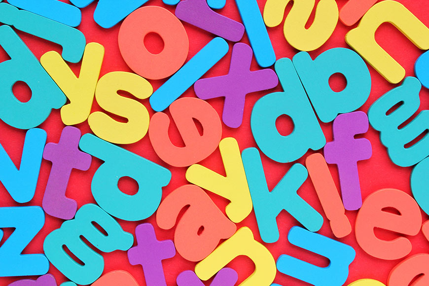 Photo of colorful foam letters