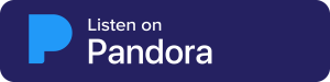 Pandora Podcasts Logo - White sans-serif type with blue P icon to left